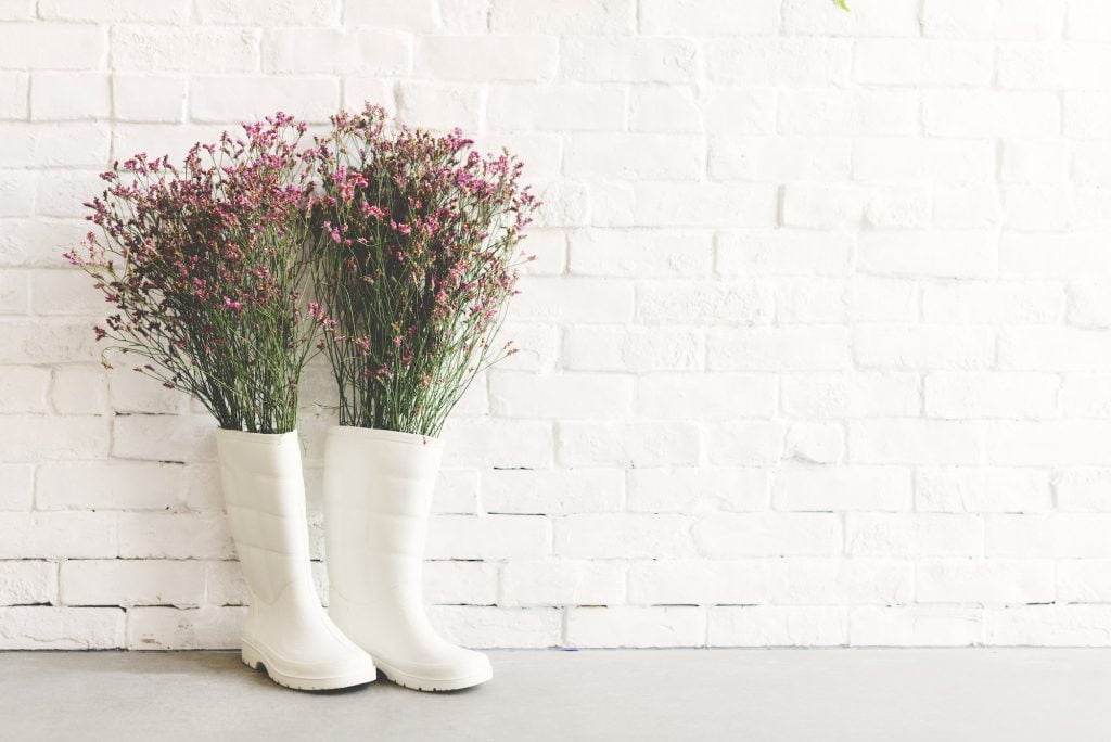 Rainboots Flower Creativity Concept