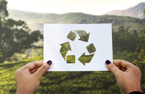 Save the world ecology environmental conservation perforated paper recycle